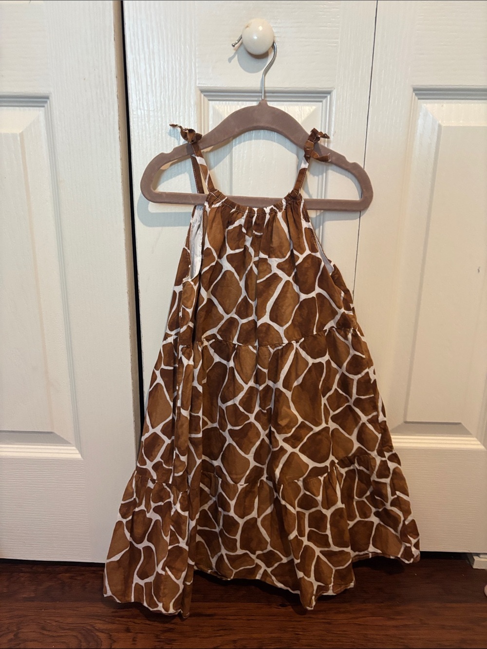 Janie and Jack Brown and White Giraffe-Print Sundress